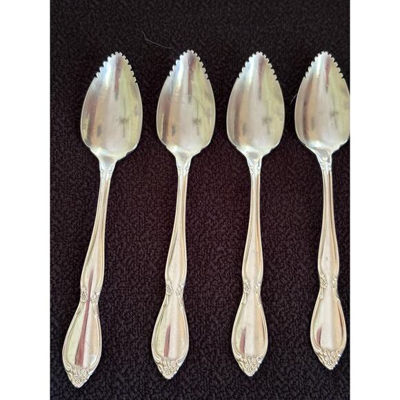 Oneida Community Chatelaine Stainless Flatware 4 Citrus or Grapefruit Spoons - Picture 1 of 4